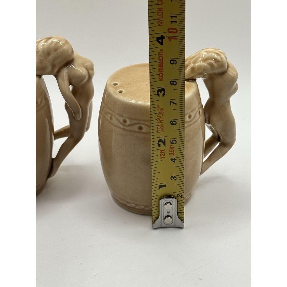 Vintage Ceramic Naked Lady on Barrel Salt & Pepper Shakers Set Of 2 - Picture 9 of 10